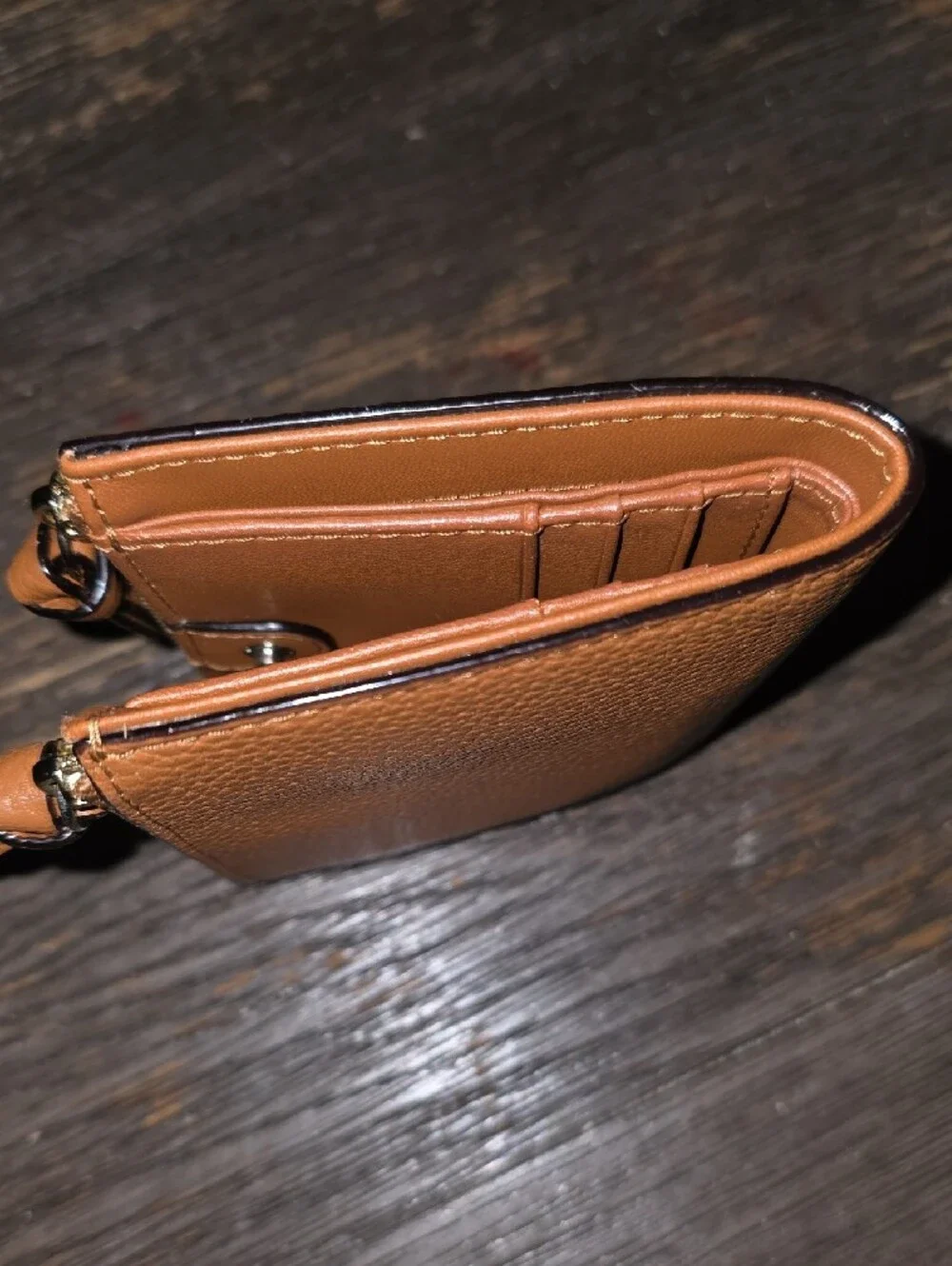Kate Spade Pebbled Leather  Wallet in Cognac